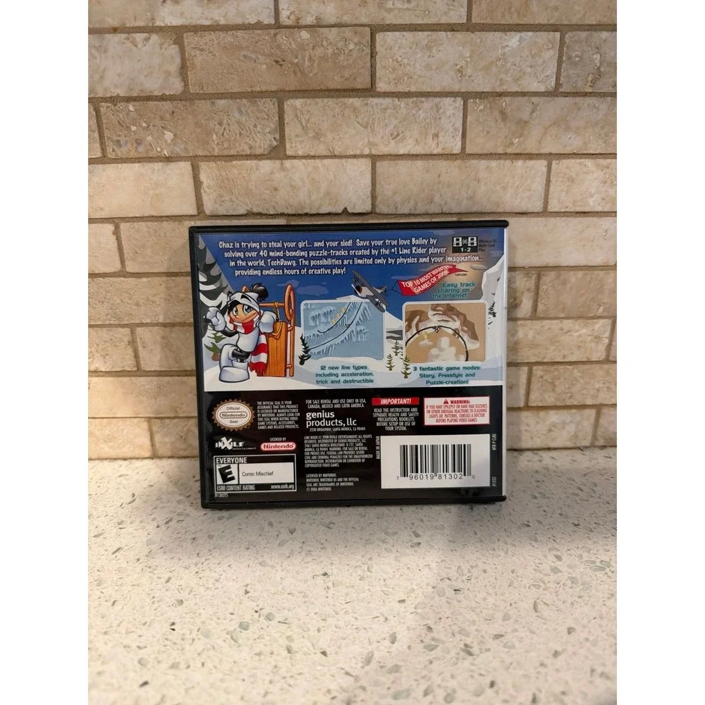 Line Rider‎ 2 Unbound Nintendo DS Game with Case EUC